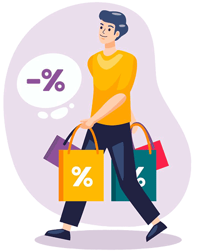 Boy calculating percentage discount